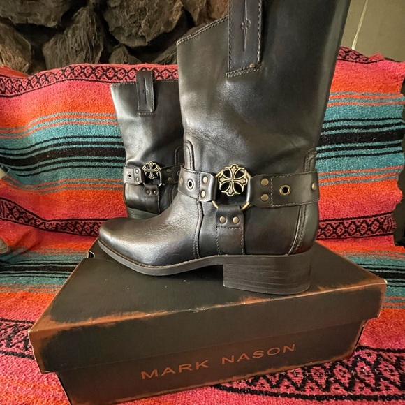 Mark Nason Black Leather Mid-Calf Finley Boots
*11.5 
*Barely worn
*Comes w/box - Picture 1 of 14